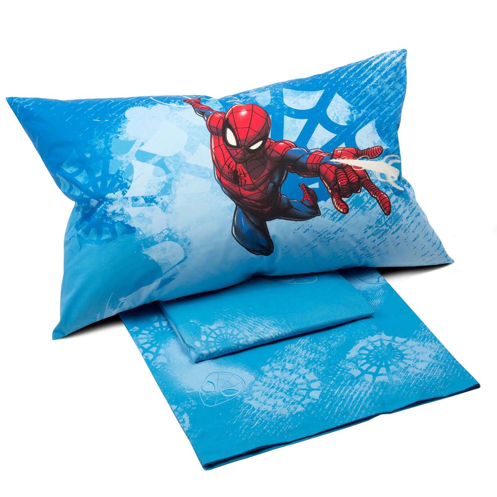 Completo letto Spiderman sopra + sotto + federa 100% cotone