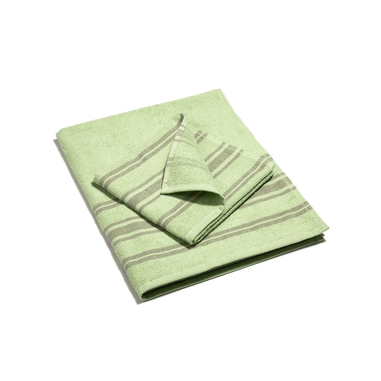 Caleffi Set Asciugamani Bagno 1+1 in Spugna di Cotone colore Verde - Golf