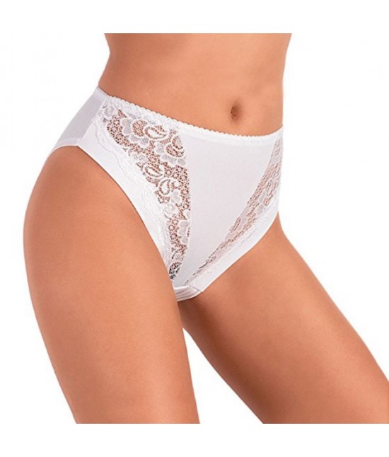 Confezione da 6 slip donna in cotone modal con inserti in pizzo - slip 788. : Colore prodotto - Bianco, Taglia - 3